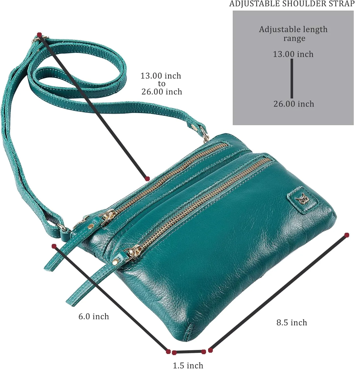 Wise Owl Accessories Small Crossbody Sling Bag Real Leather Purse for Women Crossover Trendy Shoulder Handbag