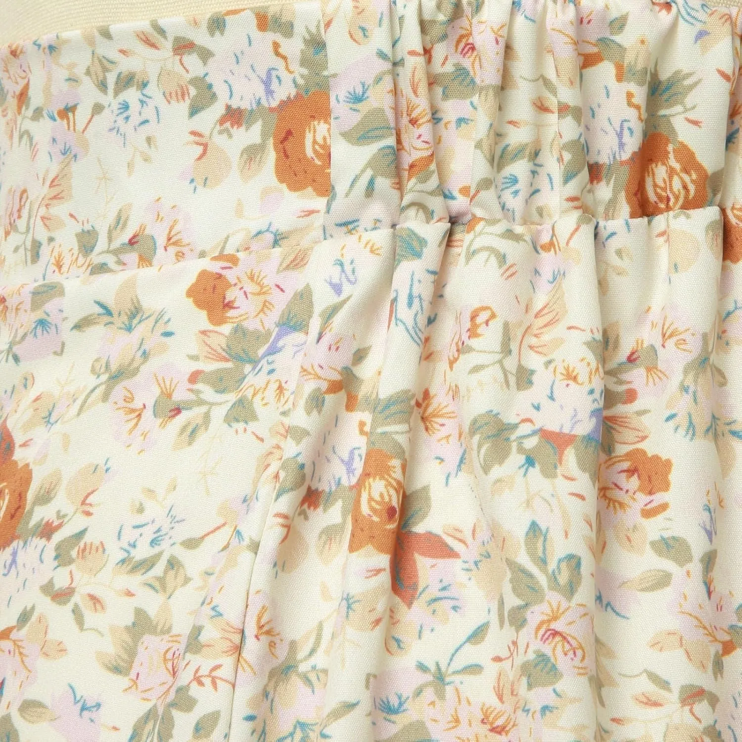 Women Midi Skirt Summer Floral Flowy Long Skirts Boho Elastic High Waist A-Line Swing Skirts Beach Vacation Dress