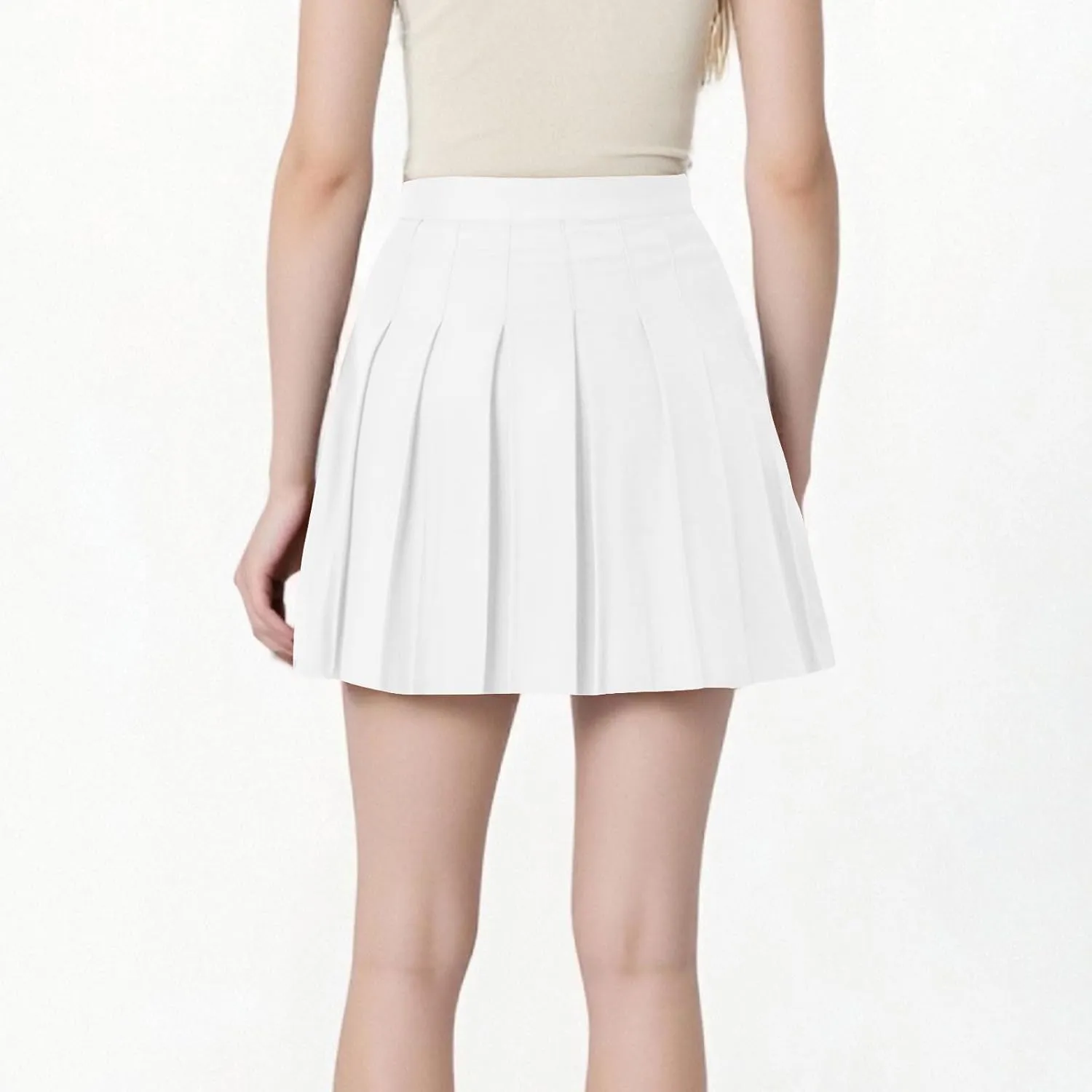 Women Pleated Skirt High Waisted Athletic Golf Tennis Skorts with Shorts Solid Color Fashion Prom Homecoming Skirts
