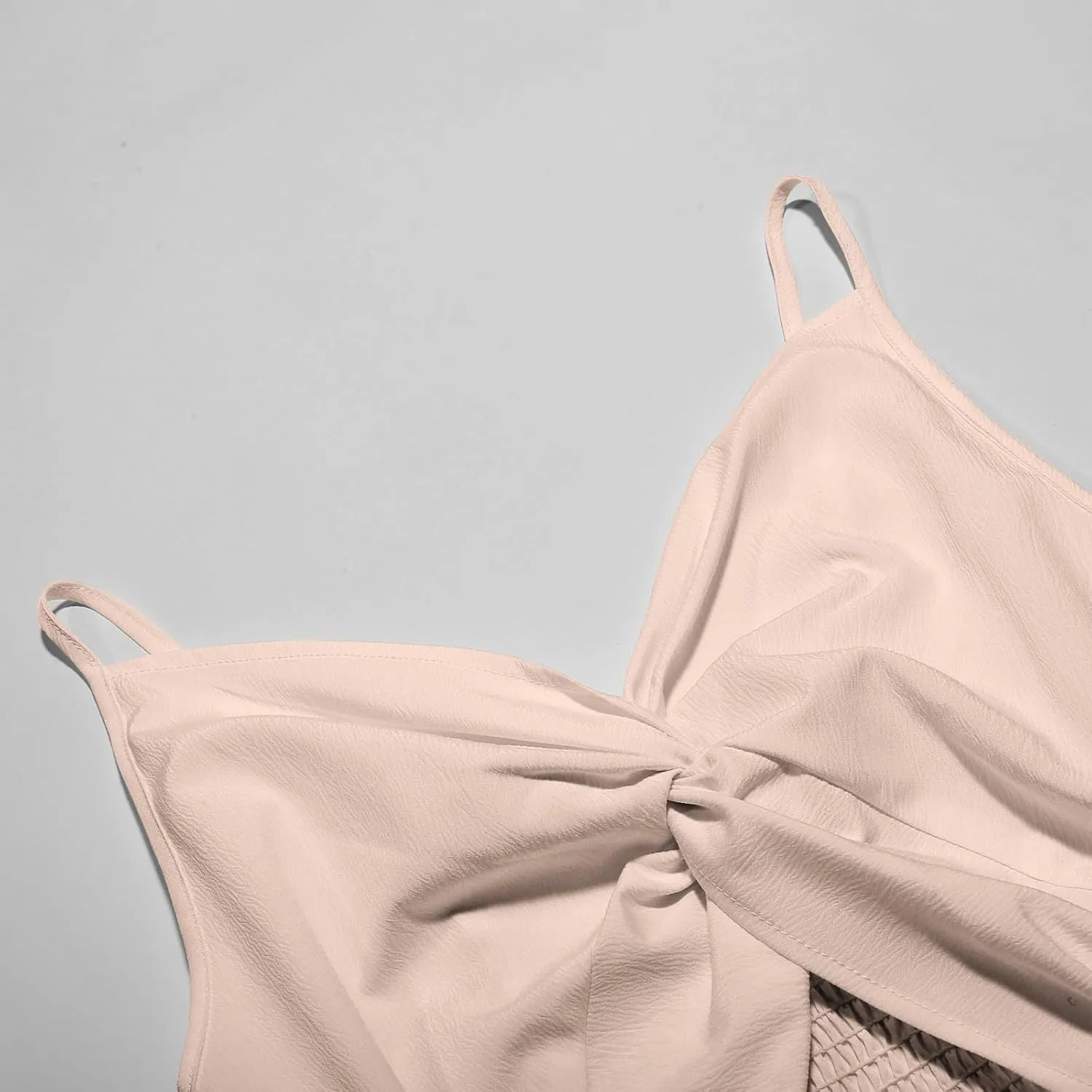 Women Summer Spaghetti Strap Dress Sexy Casual Double Layer Ruffle V Neck Cutout Dresses Beach Cocktail Party Mini Dresses