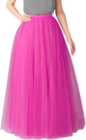 Women's A-Line High Waisted Midi Skirt Skirts for Women Pleated Princess Mesh Women Skirt Dancing Skirt Circle