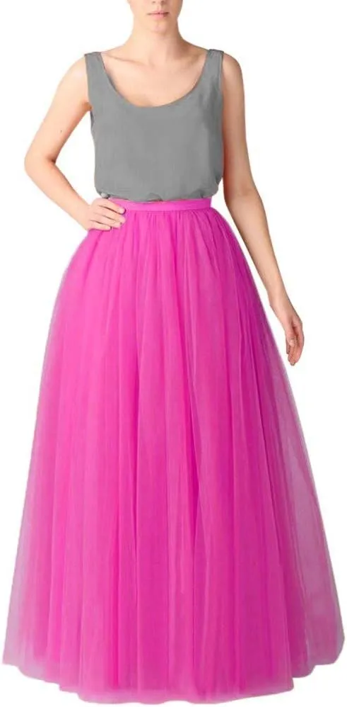 Women's A-Line High Waisted Midi Skirt Skirts for Women Pleated Princess Mesh Women Skirt Dancing Skirt Circle