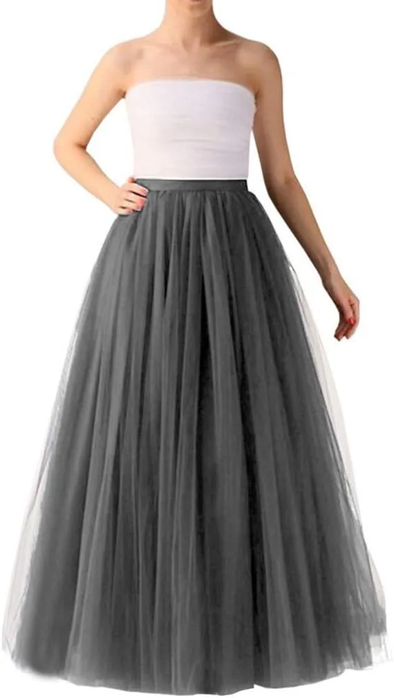 Women's A-Line High Waisted Midi Skirt Skirts for Women Pleated Princess Mesh Women Skirt Dancing Skirt Circle