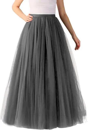 Women's A-Line High Waisted Midi Skirt Skirts for Women Pleated Princess Mesh Women Skirt Dancing Skirt Circle