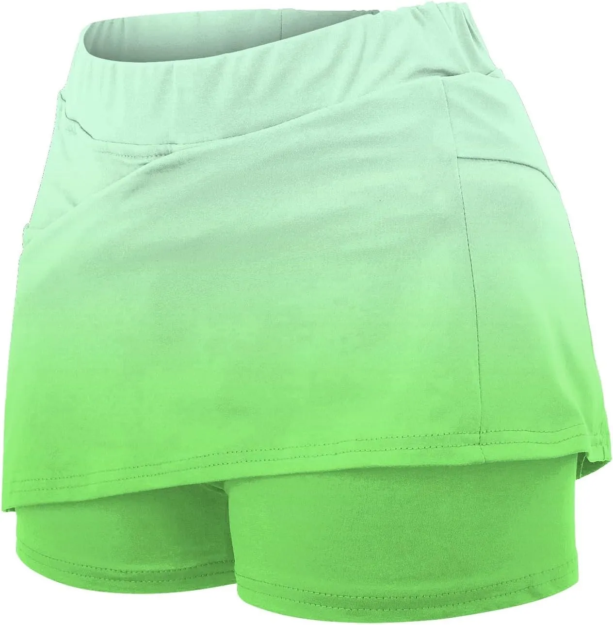 Womens Activewear Pleated Tennis Skirts Fade Pattern Printed Culottes Skinny Mid Waisted Workout Summer Casual Skirt