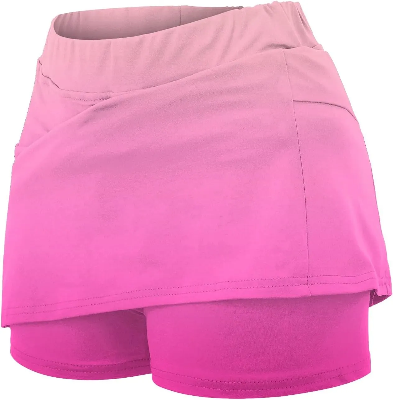 Womens Activewear Pleated Tennis Skirts Fade Pattern Printed Culottes Skinny Mid Waisted Workout Summer Casual Skirt