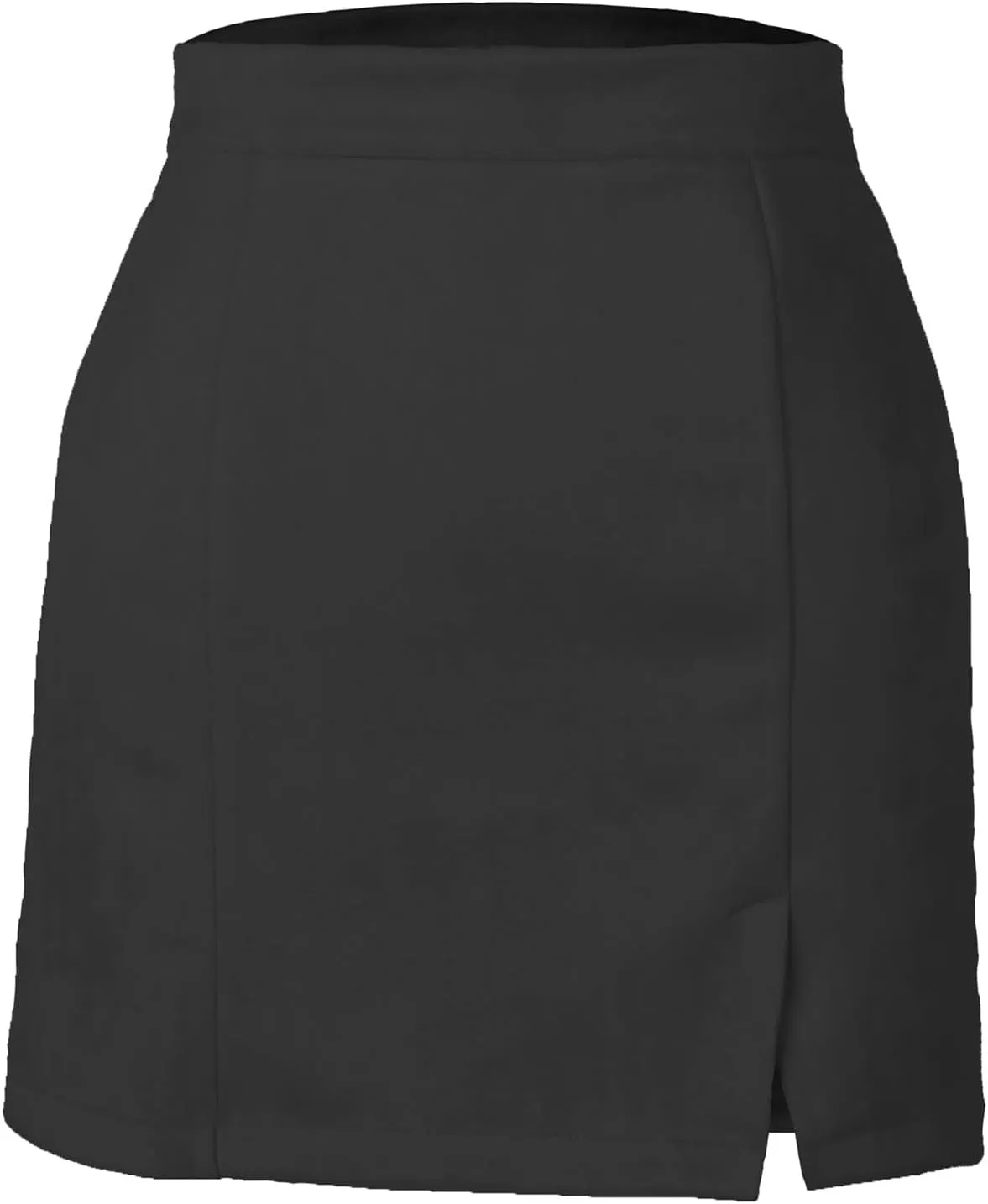 Womens Faux Suede Skirt with Slit High Waisted Mini Skirt Side Split A-Line Bodycon Short Skirt 2025 Fashion Skirts