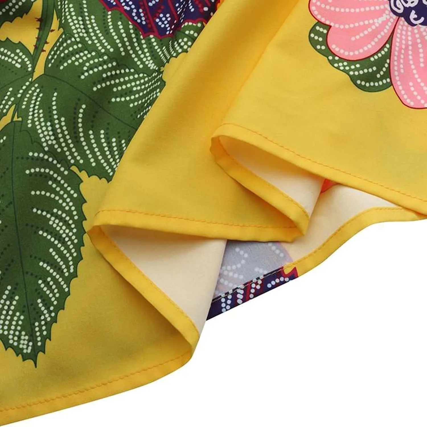 Women's Floral Ruffle Skirts Boho Maxi Skirt Plus Size High Waist Fashion Loose Hem Backless Beach Dresses Pocket
