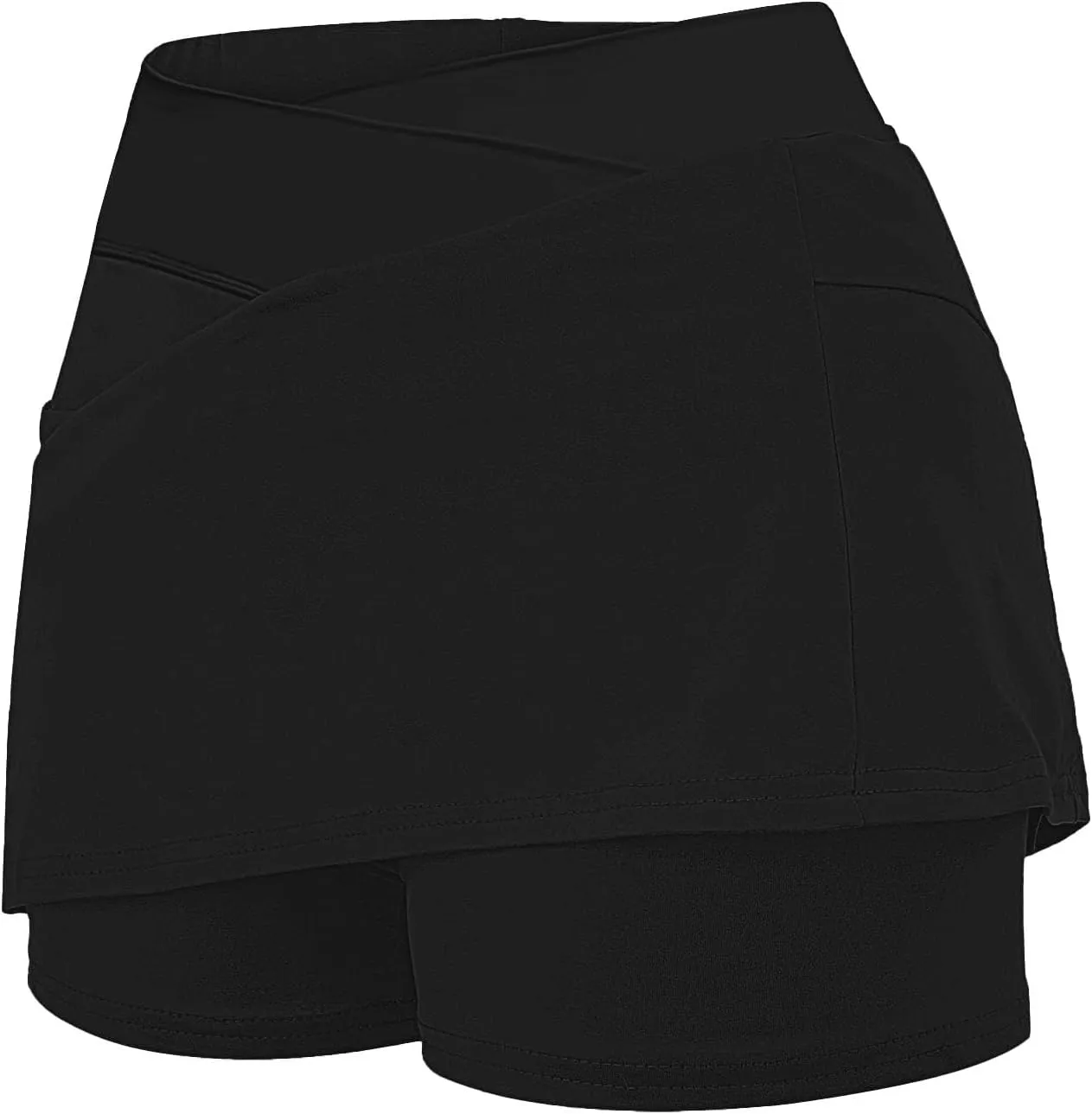 Womens Golf Pleated Tennis Skirts Solid Color Style Culottes Skinny Mid Waisted Athletic Sport Fashion Short Skirts