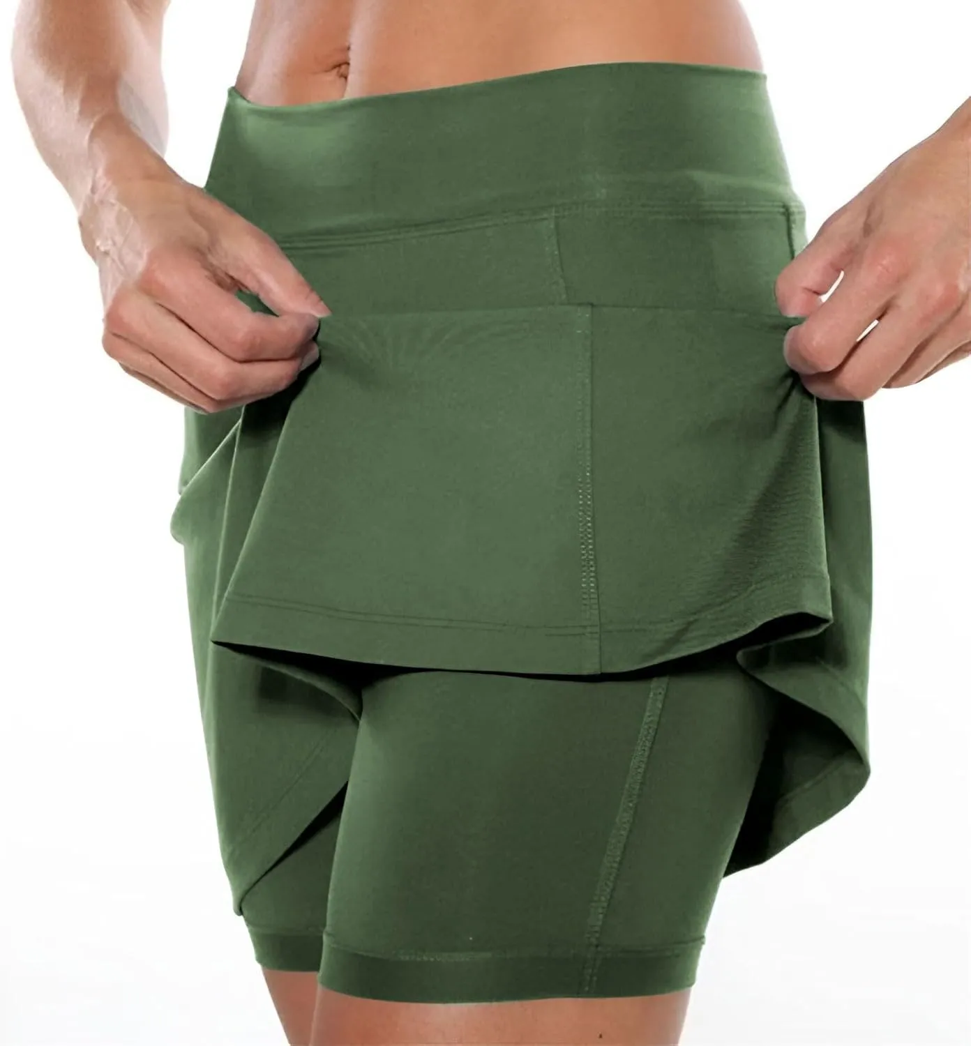 Womens Golf Pleated Tennis Skirts Solid Color Style Culottes Skinny Mid Waisted Athletic Sport Fashion Short Skirts