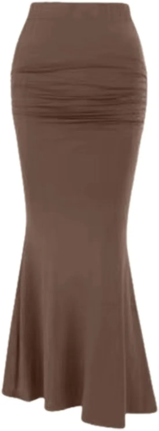 Women's High Waist Skirts Slim Bodycon Flared Midi Skirt Elasticized Waistband A Line Maxi Long Pencil Skirts