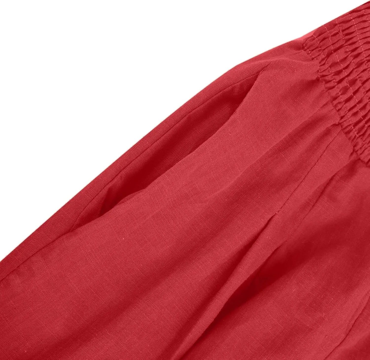Womens Linen Pants Wide Leg Casual High Waist Solid Color Sports Pants Cotton Linen Summer Trousers with Pockets