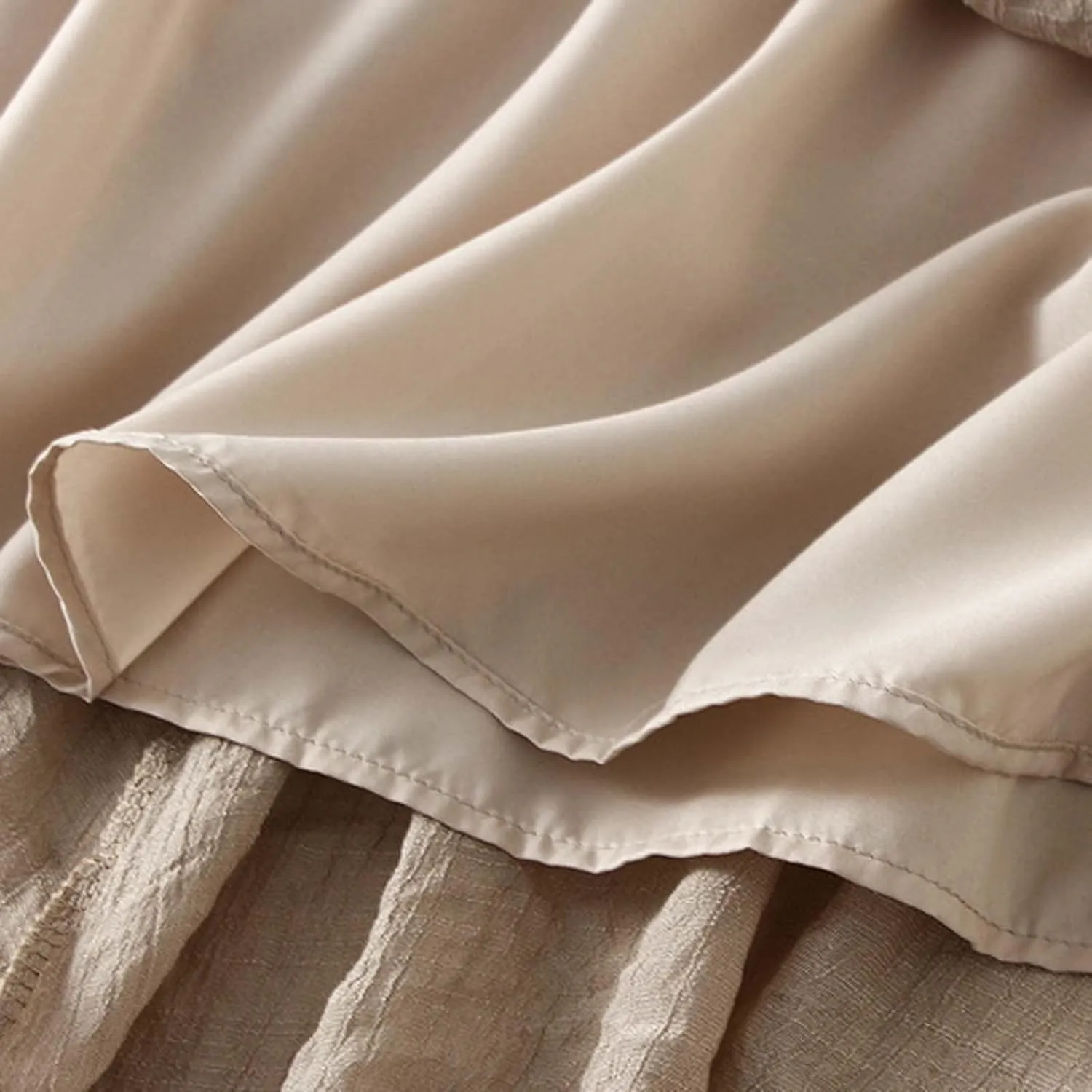 Womens Midi Tie Front Drawstring Skirt Solid Color Casual A-Line Skirts Loose Elastic Waist Pleated Fashion Skirt