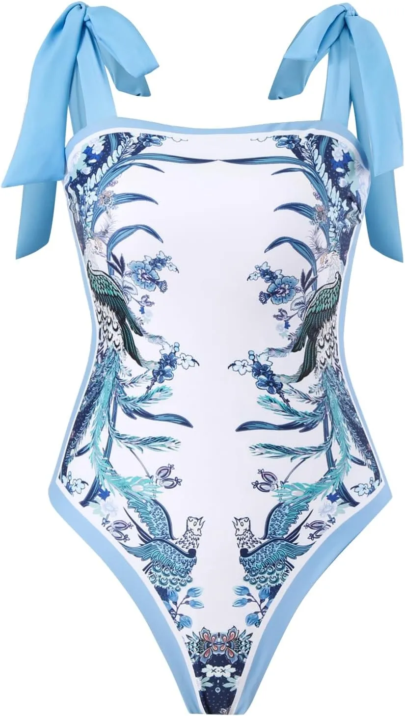 Women's One-Piece Swimsuits with Beach Cover Up Retro Swimsuit for Women with Cover Up Bathing Suits for Women