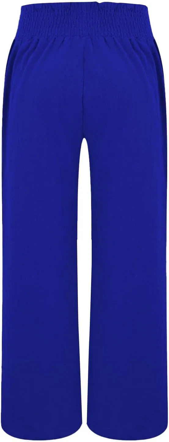 Womens Palazzo Linen Pants Wide Leg Casual Lightweight High Waist Trousers Summer Hawaii Beach Pants Vacation Outfits