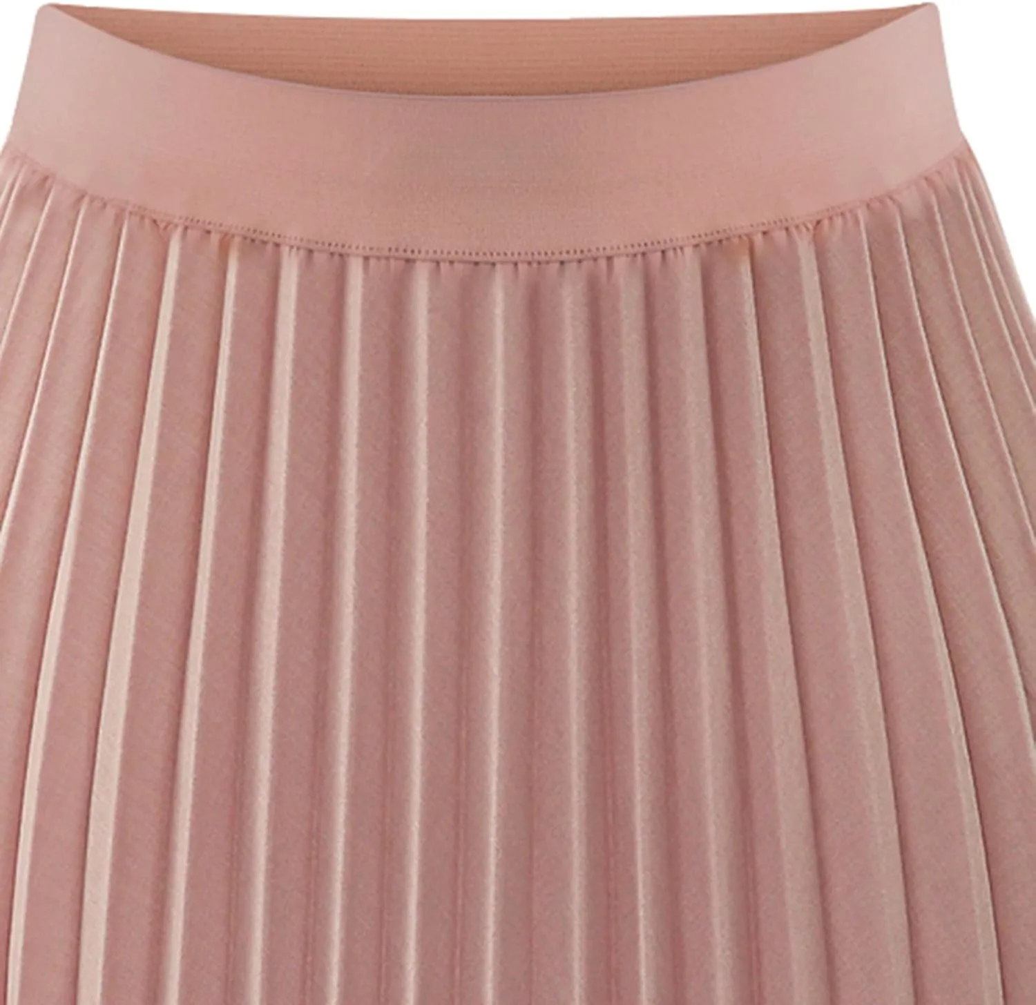 Womens Pleated Midi Skirts Elastic High Waist Dressy Casual Solid Color A-Line Flowy Swing Chiffon Skirts