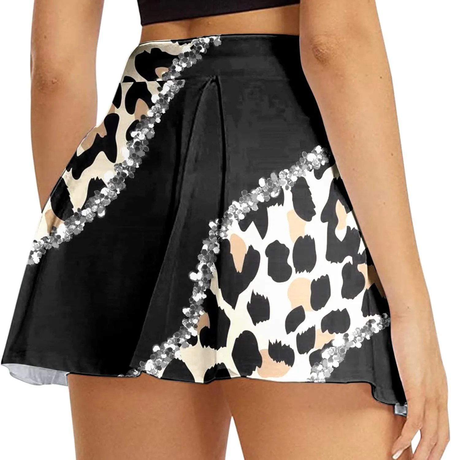 Women's Pleated Tennis Skirts Tie Dye High Waisted Golf Athletic Skorts with Shorts Running Workout Sports Skirt