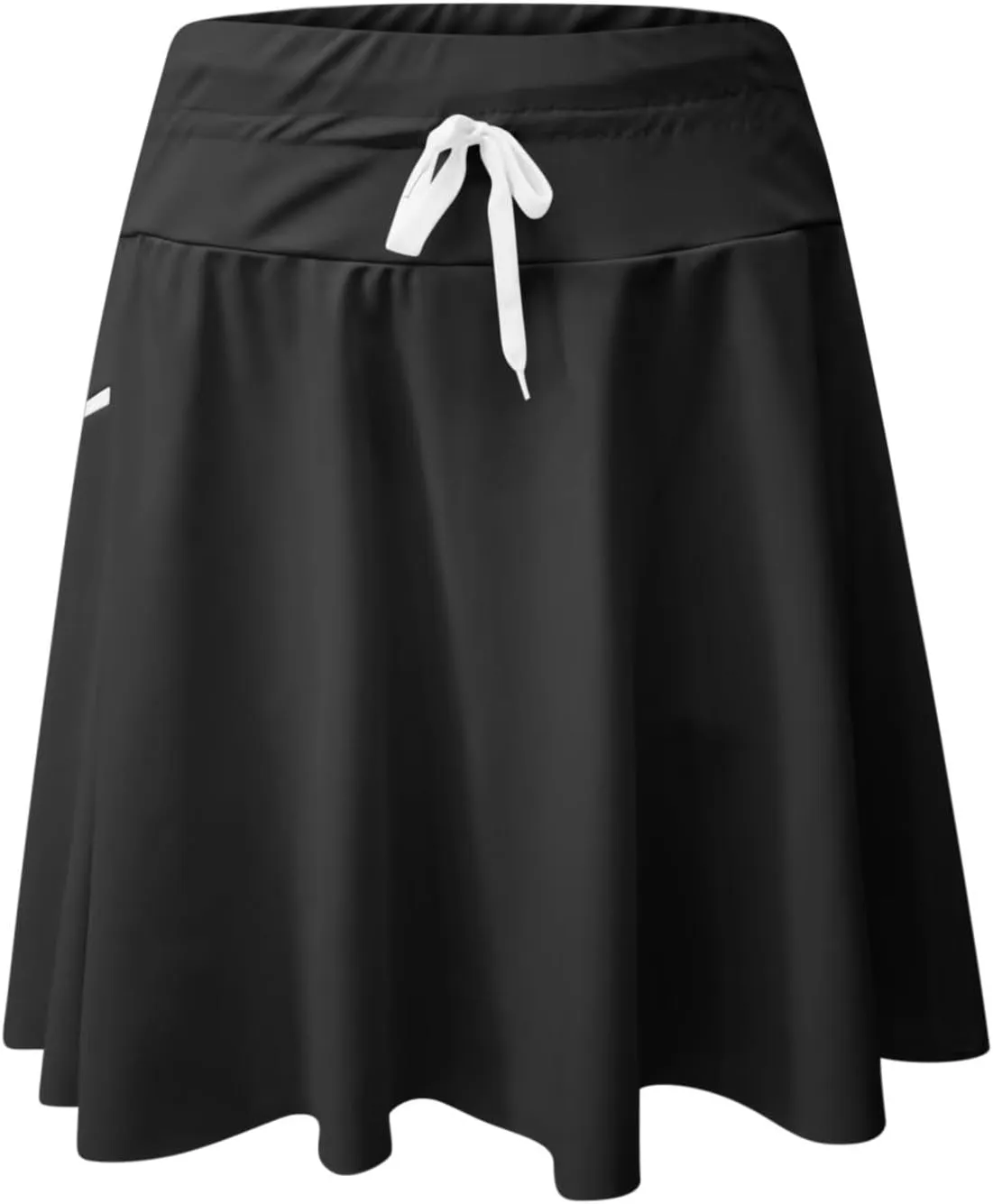 Women's Quick-Drying Underskirt Zipper Drawstring Tie-up High Waist Pleated Plain A Line Short Mini Skirts
