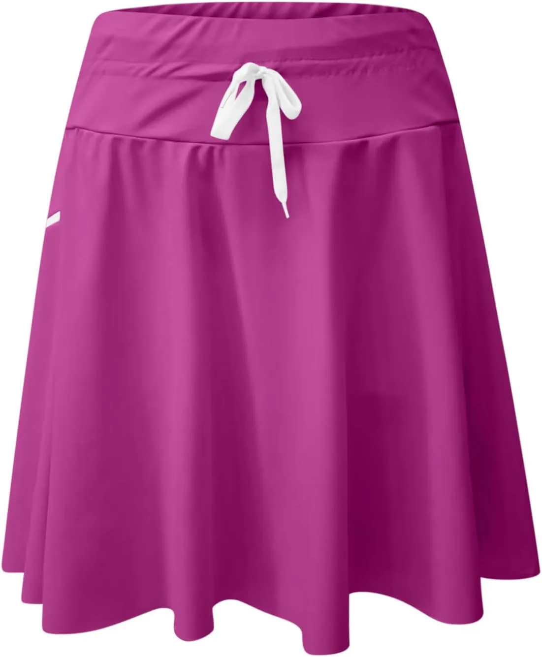 Women's Quick-Drying Underskirt Zipper Drawstring Tie-up High Waist Pleated Plain A Line Short Mini Skirts