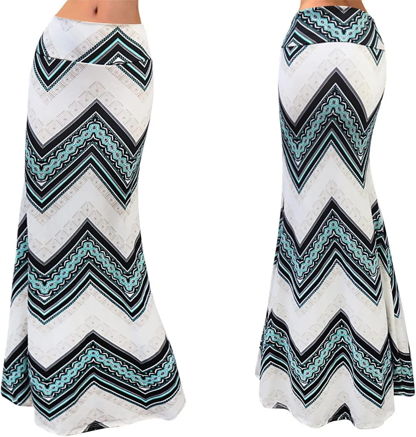 Womens Skirts High Waisted Bodycon Skirts Boho Maxi Evening Party Dress Floral Leopard Beach Holiday Long Skirt