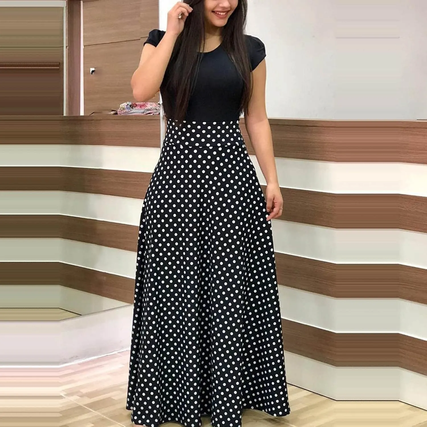 Women's Summer Casual Floral Boho High Waist Maxi Skirt Plus Size,S-5XL