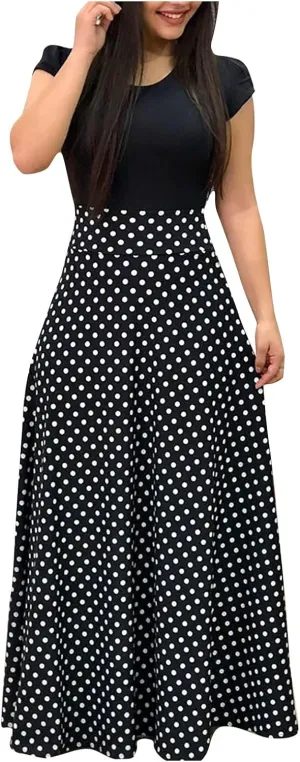Women's Summer Casual Floral Boho High Waist Maxi Skirt Plus Size,S-5XL
