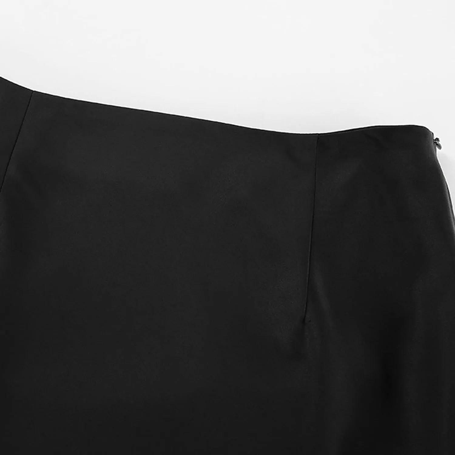 Women's Summer Casual Maxi Slim Skirt High Waist Elastic Solid Glossy Skirts