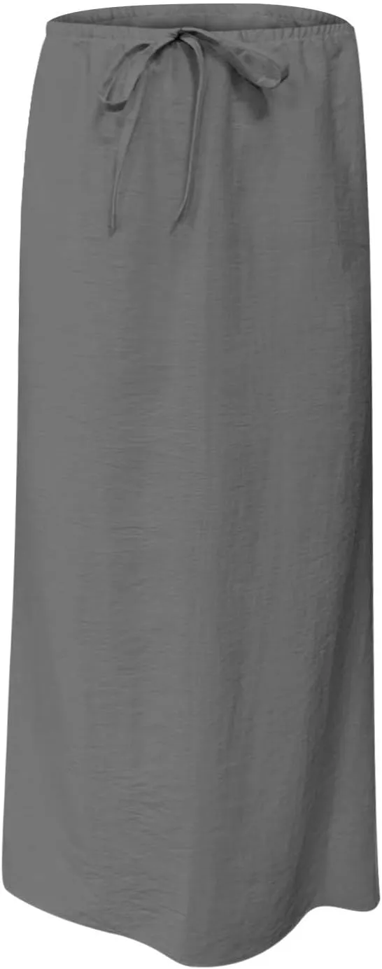 Womens Summer Maxi Skirt Low Rise Lace Up Midi Skirt Casual Long Skirt A Line Lounge Skirt Trendy Beach Skirts