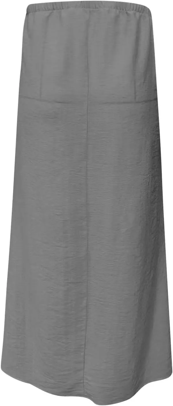 Womens Summer Maxi Skirt Low Rise Lace Up Midi Skirt Casual Long Skirt A Line Lounge Skirt Trendy Beach Skirts