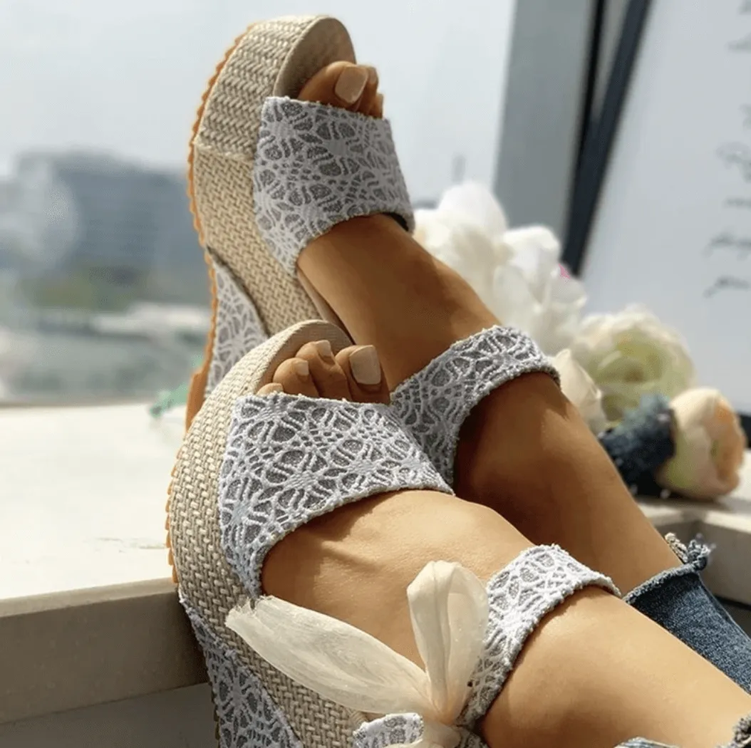 Women's Summer Wedge Sandals: Elegant Slip-On Platform Shoes