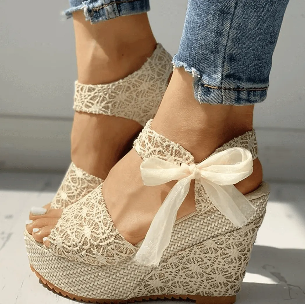 Women's Summer Wedge Sandals: Elegant Slip-On Platform Shoes