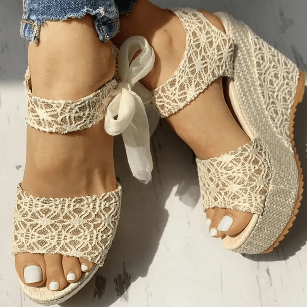Women's Summer Wedge Sandals: Elegant Slip-On Platform Shoes