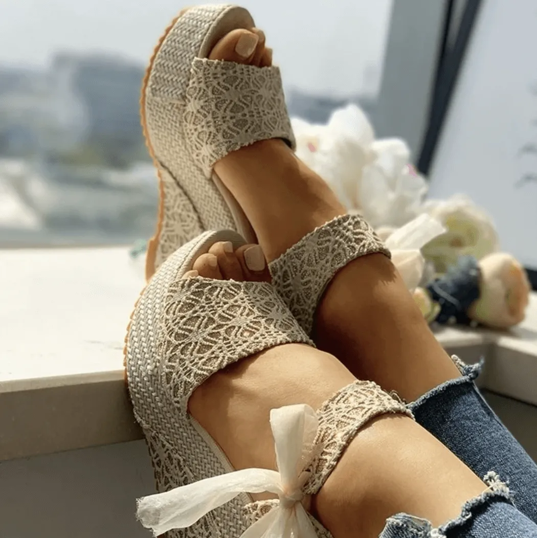 Women's Summer Wedge Sandals: Elegant Slip-On Platform Shoes