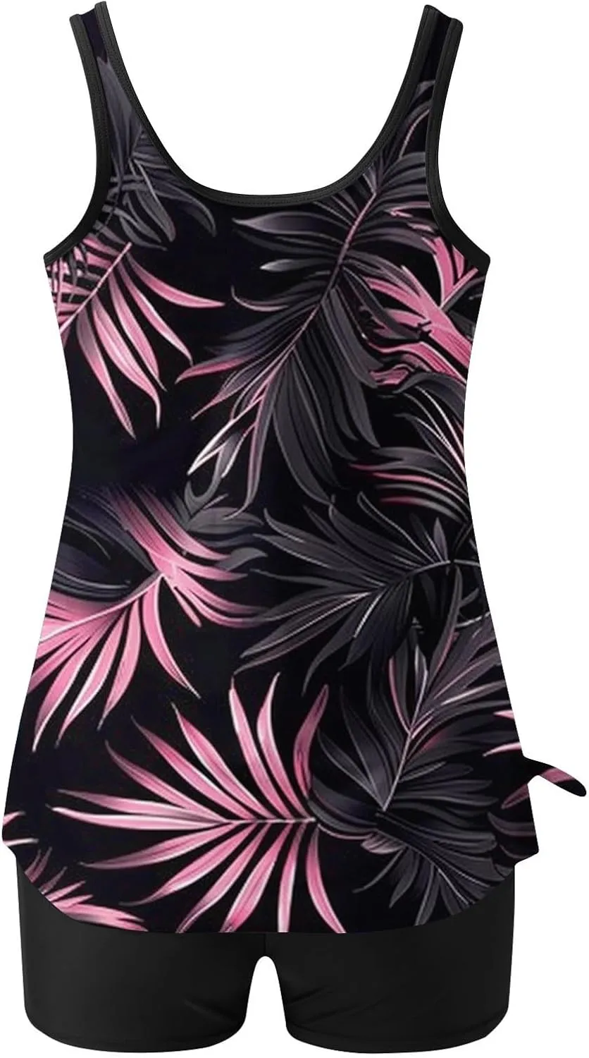 Womens Tankini Bathing Suits Two Piece Tankini Swimsuits with Shorts Plus Size High Waisted Swim Suits Tankinis 2025