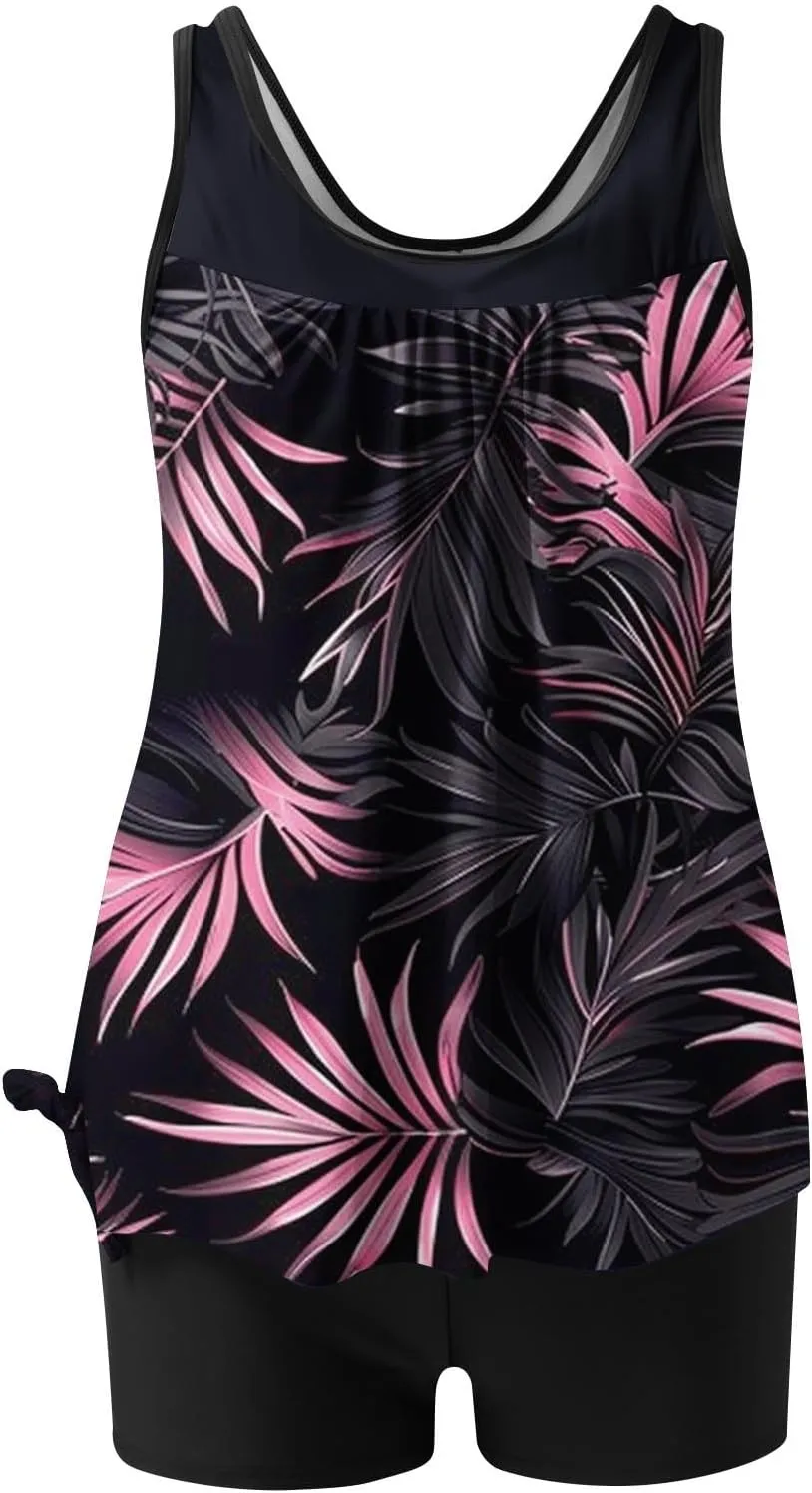 Womens Tankini Bathing Suits Two Piece Tankini Swimsuits with Shorts Plus Size High Waisted Swim Suits Tankinis 2025