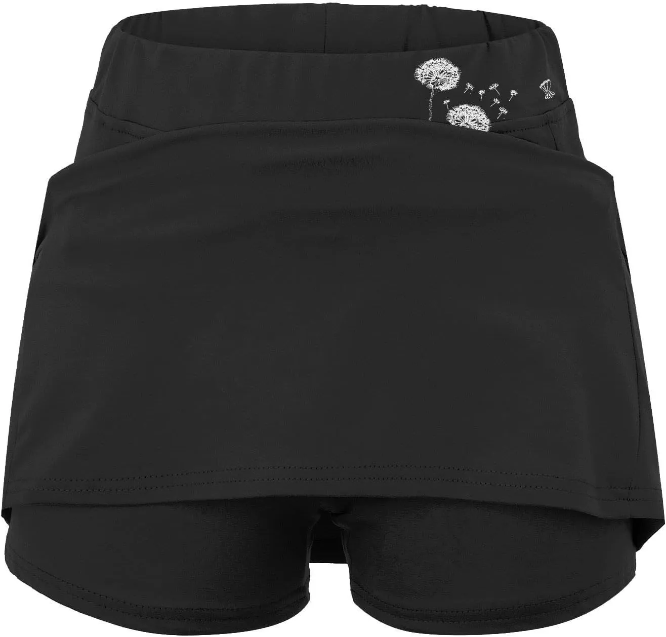 Womens Tennim Shirt Tummy Control Double Layer High Waisted Skorts Stretchy Baggy Breathable Comfy Skirts with Pckets