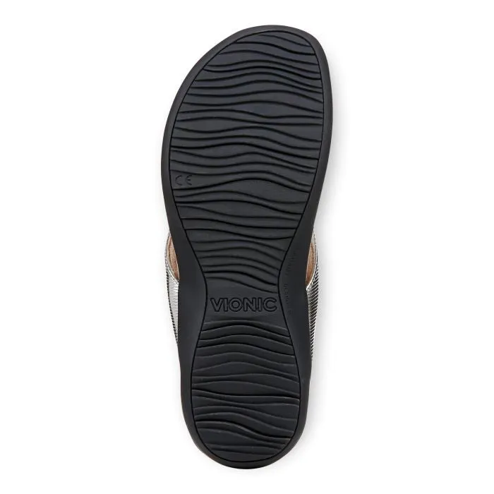 Womens Vionic Bella Toe Post Sandal in Aluminum