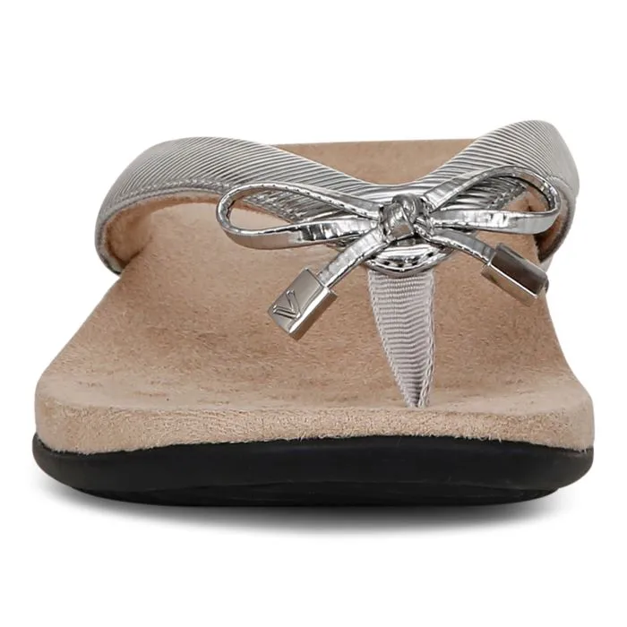 Womens Vionic Bella Toe Post Sandal in Aluminum