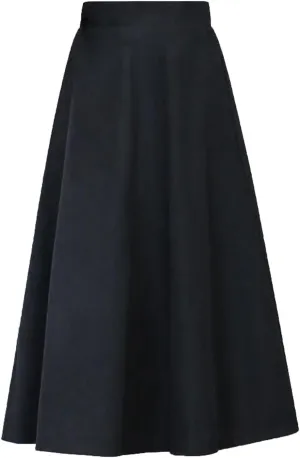 Womens Winter Vintage High Elastic Waist A Line Pleated Wool Midi Skirt Lady Skirt Skirt for Women