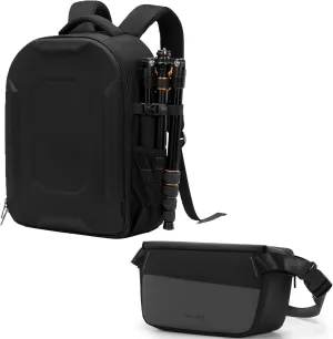 YaKuss Y19 L Hard Shell Camera Backpack, Y37 S Leather Coating Camera Sling Bag For Canon Nikon Sony SLR DSLR and Accessories