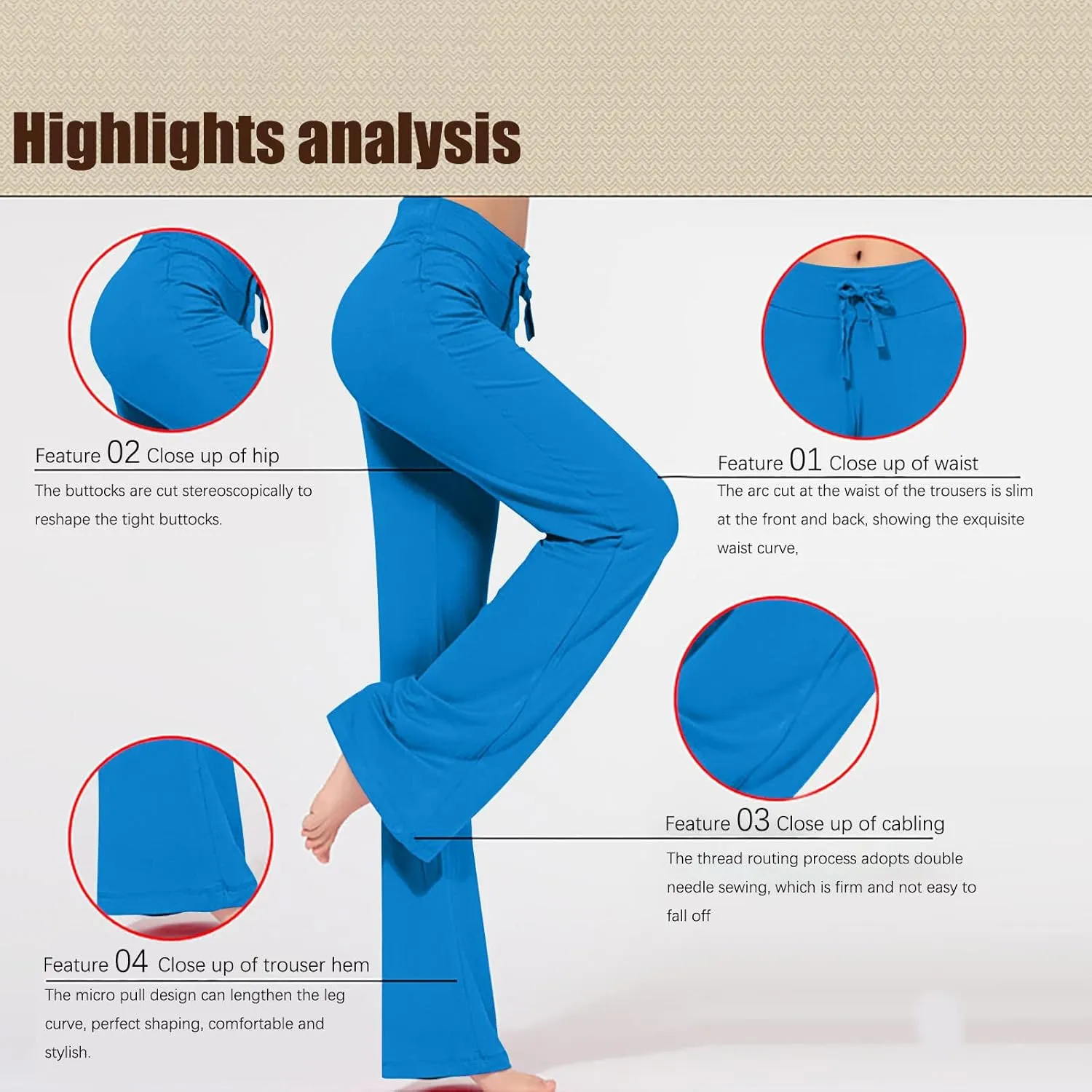 yardsong Wide Leg Yoga Pants for Women Drawstring High Waist Flare Workout Leggings Bootcut Lounge Comfy Soft Trousers