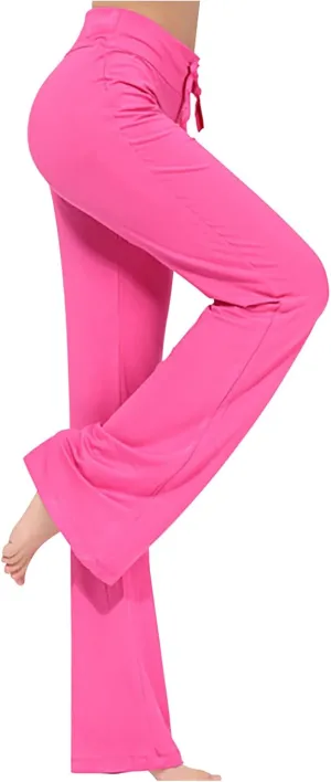 yardsong Wide Leg Yoga Pants for Women Drawstring High Waist Flare Workout Leggings Bootcut Lounge Comfy Soft Trousers