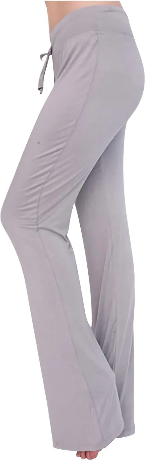yardsong Womens Workout Pants High Waist Wide Leg Yoga Pants Flare Bootcut Soft Gym Leggings Comfy Lounge Trousers
