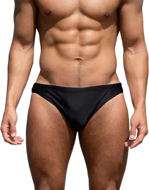 YUZHOU Mens Bikini Swimwear Low Rise Swim Briefs Solid Bathing Suit Sexy Swimsuit with Elastic Drawstring