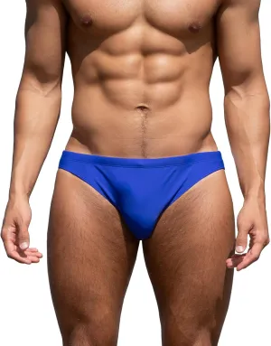 YUZHOU Mens Bikini Swimwear Low Rise Swim Briefs Solid Bathing Suit Sexy Swimsuit with Elastic Drawstring