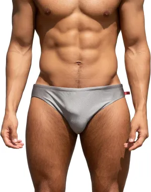 YUZHOU Mens Bikini Swimwear Low Rise Swim Briefs Solid Bathing Suit Sexy Swimsuit with Elastic Drawstring