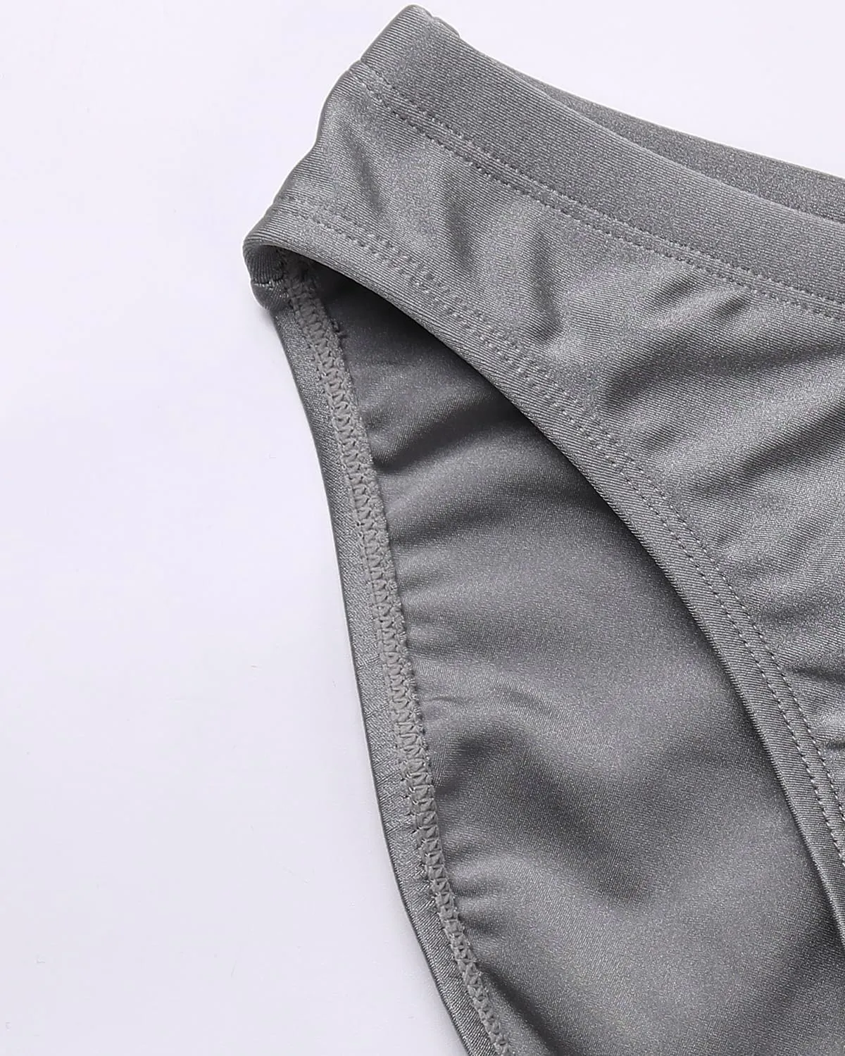 YUZHOU Mens Bikini Swimwear Low Rise Swim Briefs Solid Bathing Suit Sexy Swimsuit with Elastic Drawstring